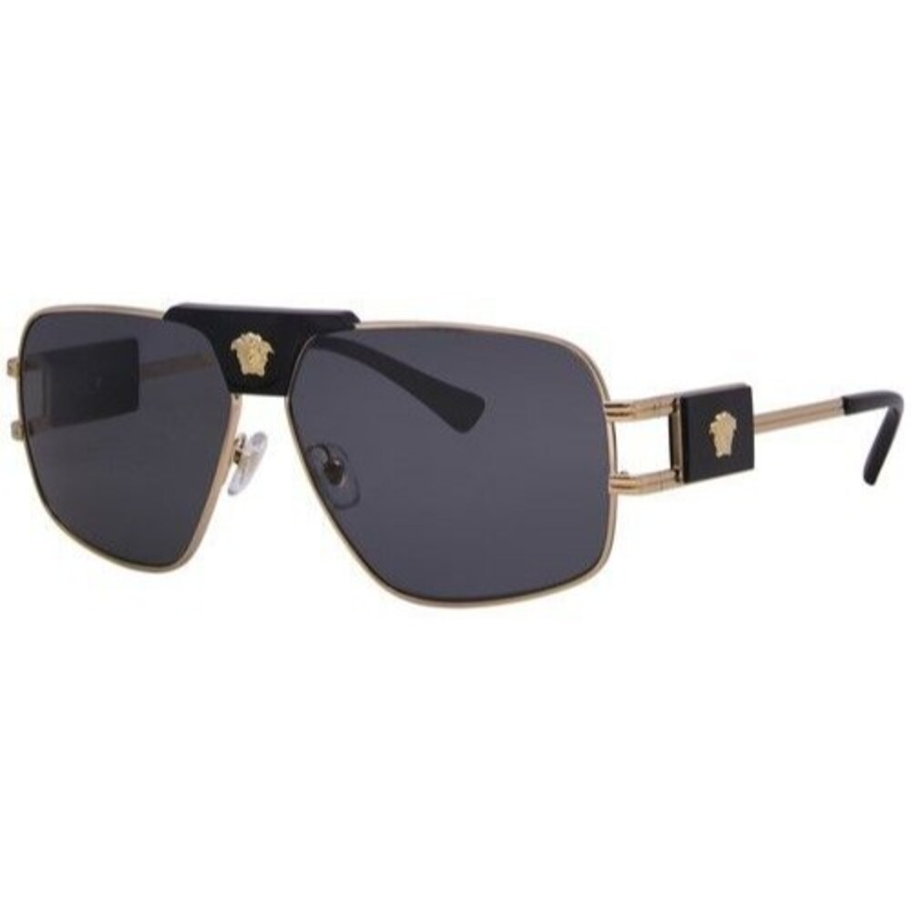 Versace VE2251 1002/87 Sunglasses Gold Black Dark Grey Lens 63-12-145 Men's Case